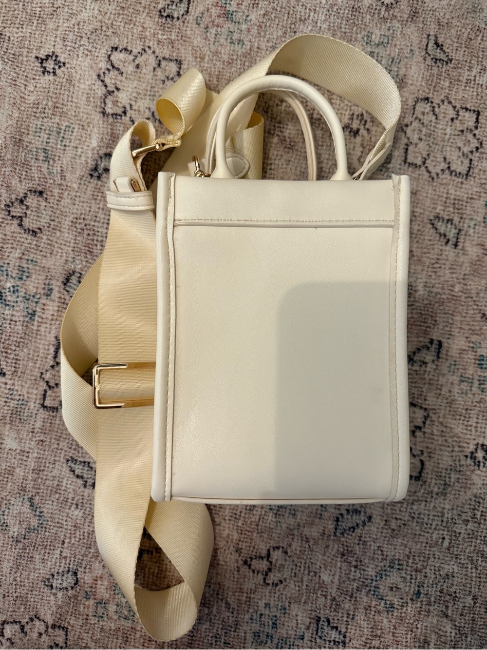 A New Day Cream Leather Crossbody Tote